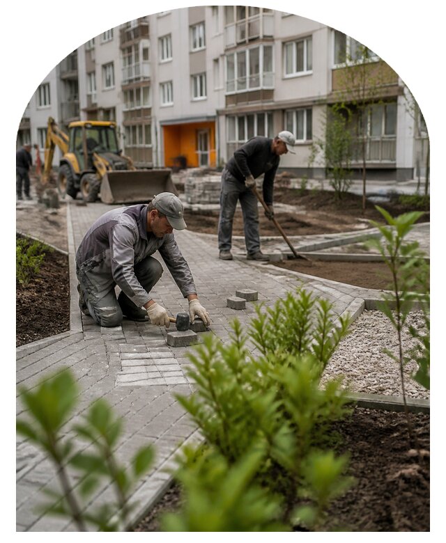 Благоустройство двора многоквартирного дома в Кисловодске
